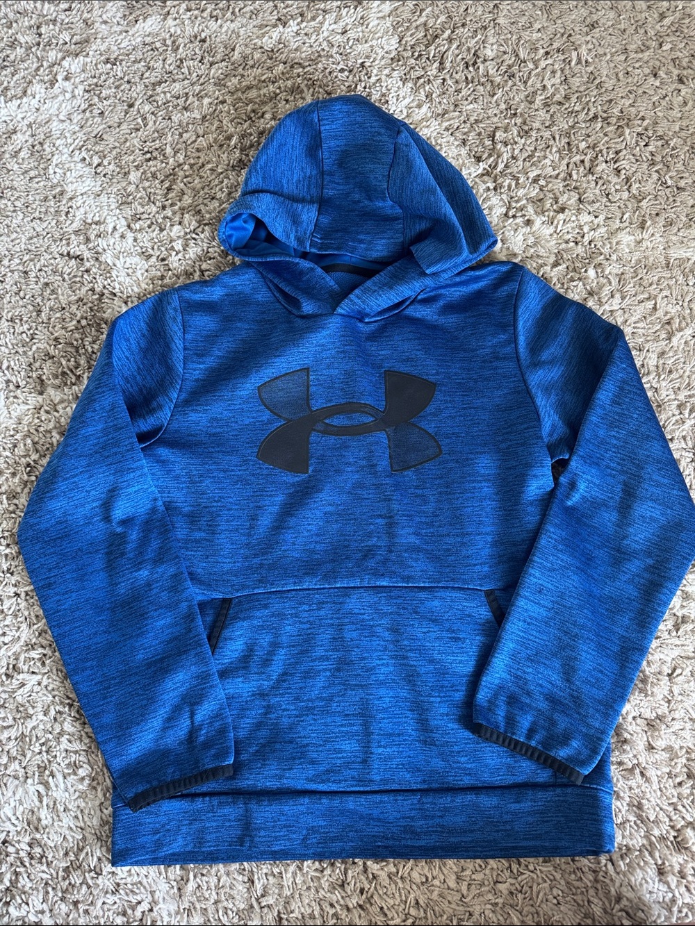 Under Armour Royal Blue Pullover Hoodie with Black Logo